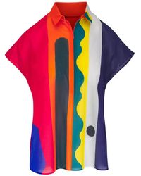 Akris - Abstract-Print Zip-Fastening Blouse - Lyst
