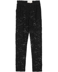 Loulou - Floral-Lace Tapered Trousers - Lyst