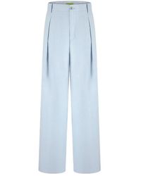 Shanghai Tang - Pantalon En Lin À Coupe Droite - Lyst