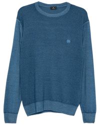Etro - Logo-Embroidered Crew-Neck Sweater - Lyst