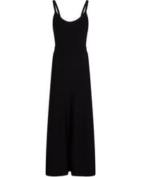 Karl Lagerfeld - Vestido midi de punto con tiras cruzadas - Lyst