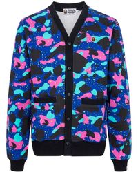 A Bathing Ape - Cardigan con stampa camouflage - Lyst