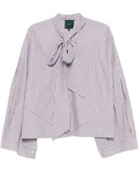 Jejia - Striped Tie-Neck Top - Lyst