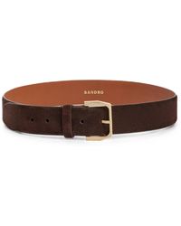 Sandro - Wide Suede Belt - Lyst
