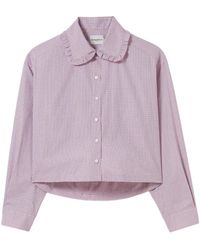Claudie Pierlot - Kariertes Hemd Mit Rüschenkragen - Lyst