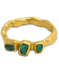FENOMENA - Maya 3 Stones Ring Mit Smaragd - Lyst