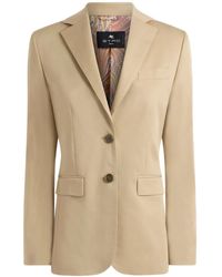 Etro - Pegaso-Buttons Cotton Blazer - Lyst