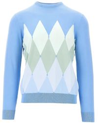 Ballantyne - Argyle-Pattern Crew Neck Sweater - Lyst