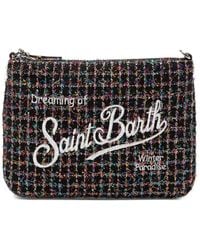 MC2 Saint Barth - Mini Parisienne Bouclé-Knit Logo-Embroidered Clutch Bag - Lyst
