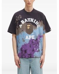 A Bathing Ape - T-Shirt Met Tie-Dye Print - Lyst