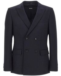BOSS - Houston Double-Breasted Blazer - Lyst