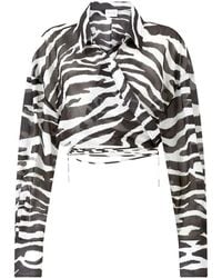 The Attico - Blouse À Imprimé Zébré - Lyst