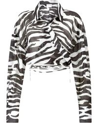The Attico - Blouse À Imprimé Zébré - Lyst
