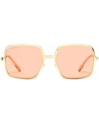 Gucci - Eckige Sonnenbrille im Oversized-Look - Lyst