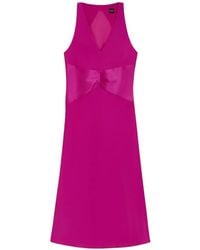BOSS - Twisted V-Neck A-Line Midi Dress - Lyst