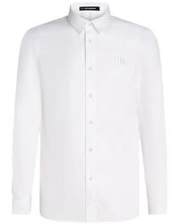 KARL LAGERFELD - Embroidered-Logo Long-Sleeve Shirt - Lyst