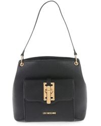 Love Moschino - Grained-Effect Logo-Plaque Shoulder Bag - Lyst