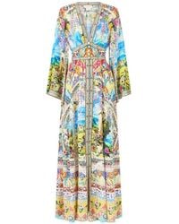 CAMILLA - Vestido Fruncido Con Manga Kimono - Lyst