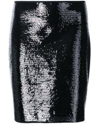 Diane von Furstenberg Mini falda con lentejuelas - Negro