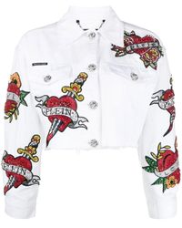 Philipp Plein - Giacca Love Denim Crop - Lyst