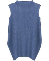 Pleats Please Issey Miyake - Pleated Sleeveless Top - Lyst