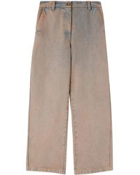 Palm Angels - Wide Leg Jeans With Embroidery - Lyst