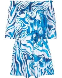 Alberta Ferretti - Swirl Print Shift Dress - Lyst