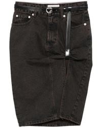 Coperni - Buckled Slit-Detail Denim Mini Skirt - Lyst