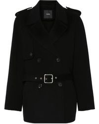 Pinko - Short Double-Breasted Wool Torcia Coat - Lyst