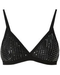 Pinko - Mesh-Effect Bra With Rhinestones - Lyst