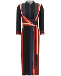 Diane von Furstenberg - Sana Stripe-Print Midi Dress - Lyst