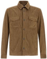 Herno - Corduroy-Texture Button-Up Shirt Jacket - Lyst