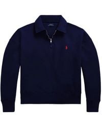 Polo Ralph Lauren - Quarter-Zip Logo-Embroidered Sweatshirt - Lyst