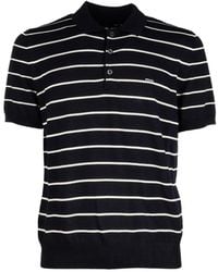Prada - Striped Short-Sleeve Polo Shirt - Lyst