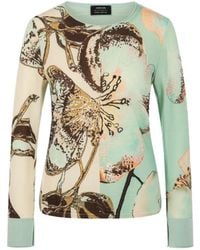 Marc Cain - Pullover Mit Blumenprint Aus Schurwolle - Lyst
