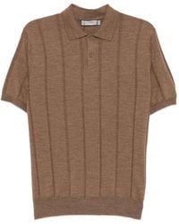 Canali - Ribbed-Knit Wool Polo Shirt - Lyst