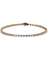 Lisa Nik - 18K Rose Embellished Diamond Bracelet - Lyst
