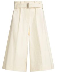 Brunello Cucinelli - Cotton Gabardine Paperbag-Waist Bermuda Shorts - Lyst