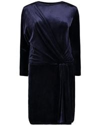 Alberta Ferretti - Draped Long-Sleeve Mini Dress - Lyst