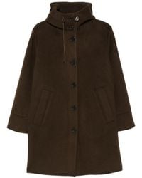 Aspesi - Manteau Boutonné À Capuche - Lyst