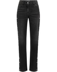 Elisabetta Franchi - Button-Embellished Jeans - Lyst