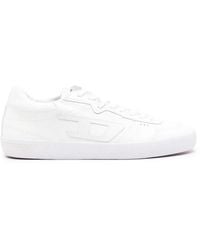 DIESEL - S-Leroji Low-Low-Top Leather Sneakers With D Branding - Lyst