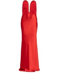 Nissa - Fringe Satin Maxi Dress - Lyst