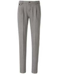 PT Torino - Pleated Twill Trousers - Lyst
