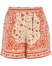 Fendi - Floral-Print Silk Shorts - Lyst