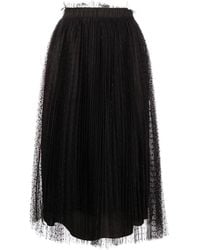 RED Valentino - Pleated Point D'Esprit Tulle Skirt - Lyst