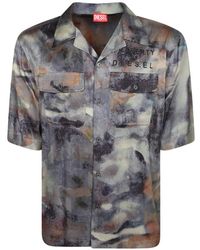 DIESEL - Abstract-Print Short-Sleeve Shirt - Lyst