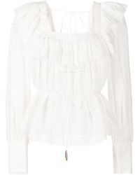 Acler Cut Out-detail Ruffled Blouse - White