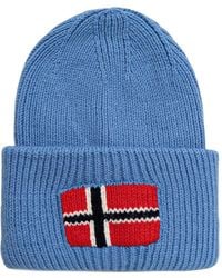 Napapijri - Evei Flag-Patch Beanie Hat - Lyst