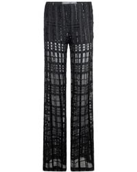 Alberta Ferretti - Bead-Embellishment Silk Trousers - Lyst